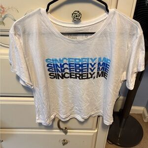 Dear Evan Hansen Crop Top with Blue and Black Text
